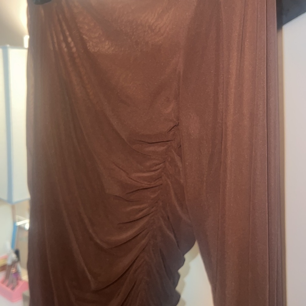 Brown Ruched Amazon Dress - Picture 3 of 3